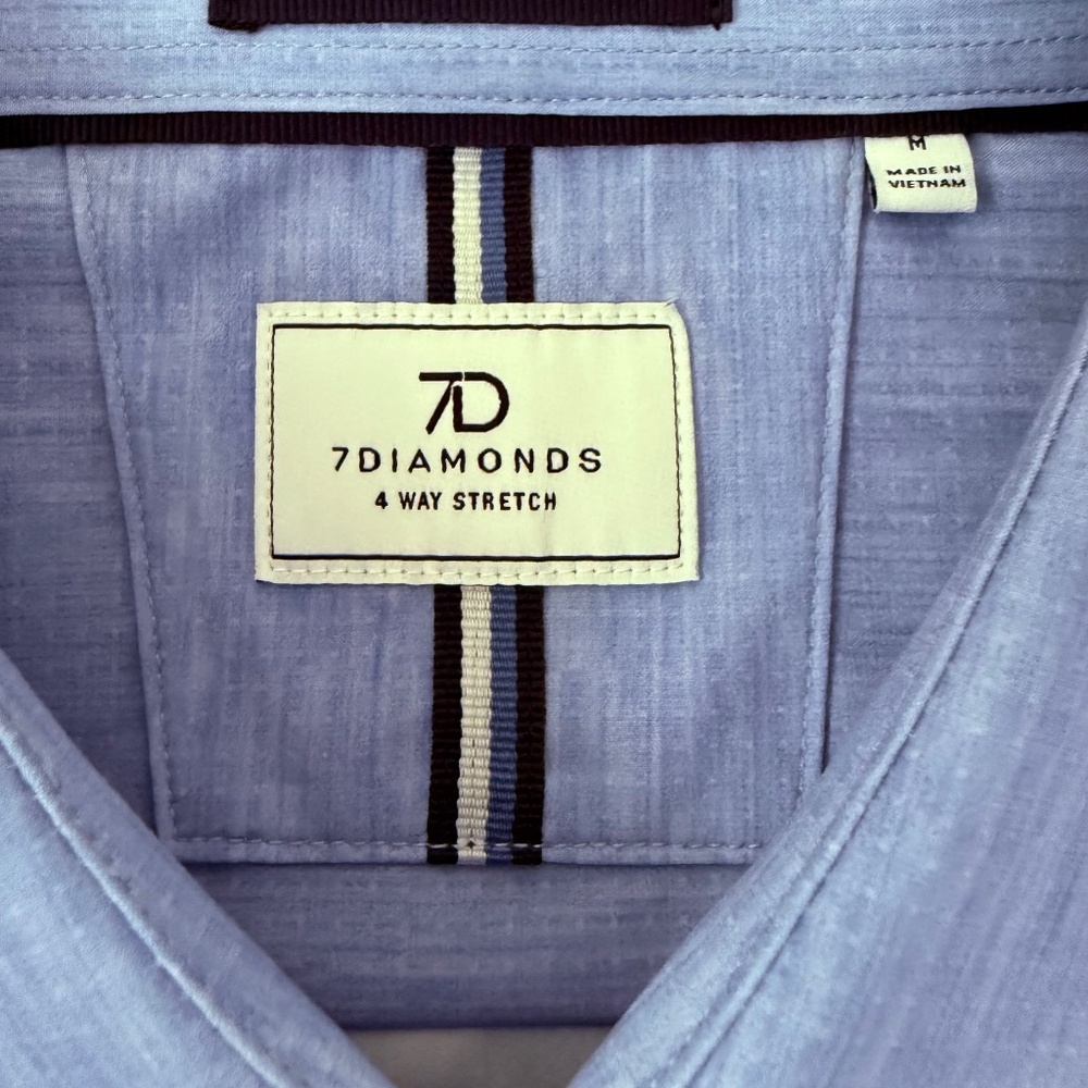 7 Diamonds “Pisco” 4-Way Stretch Woven Shirt - Men’s Medium - Light Blue - Picture 5 of 6